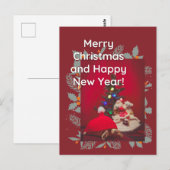 Feestelijke kerst Baby Sulcata schildpad in rood p Briefkaart (Voorkant / Achterkant)