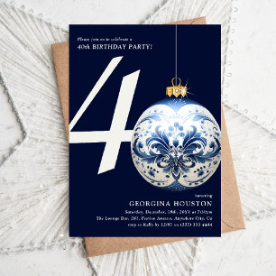 Feestelijke Kerst Bal 40e Verjaardagsfeest Kaart