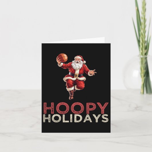 Feestelijke Kerst Basketbal Santa 1 Kaart (Voorkant)
