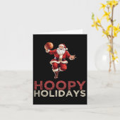 Feestelijke Kerst Basketbal Santa 1 Kaart (Gele Bloem)