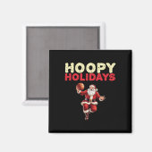 Feestelijke Kerst Basketbal Santa 2 Magneet (Voorkant / Achterkant)