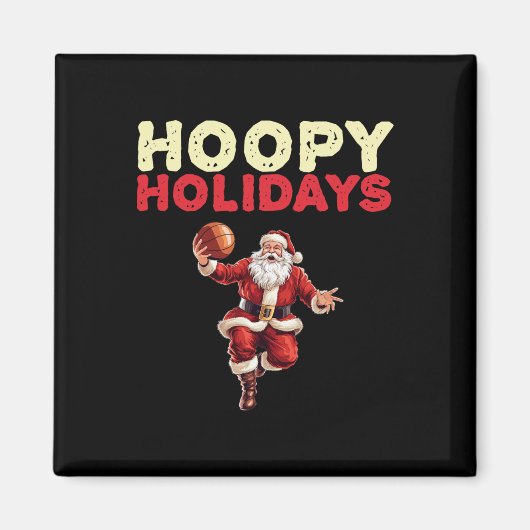 Feestelijke Kerst Basketbal Santa 2 Magneet (Voorkant)