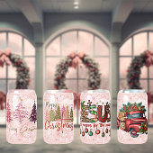 Feestelijke kerst bedrukte blikglazen blikvorm glas