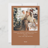 Feestelijke Kerst Beige Boho Boog Lint 2 Foto Feestdagenkaart (Achterkant)