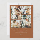 Feestelijke Kerst Beige Boho Bow Ribbon 5 Foto Feestdagenkaart (Achterkant)