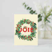 Feestelijke Kerst Berry Krans Joy Briefkaart (Staand voorkant)