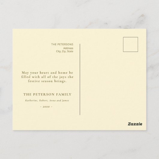 Feestelijke Kerst Berry Krans Joy Briefkaart (Achterkant)