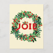 Feestelijke Kerst Berry Krans Joy Briefkaart (Voorkant)