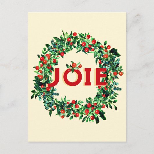 Feestelijke Kerst Berry Krans Joy Briefkaart (Voorkant)