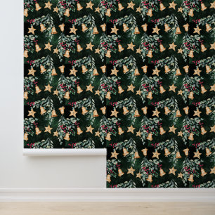 Feestelijke kerst betegeld gemengd patroon behang