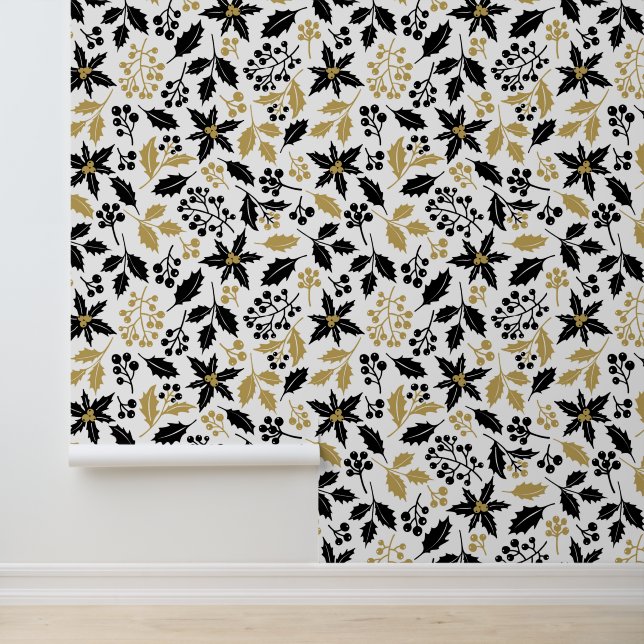 Feestelijke kerst betegelde bloemen behang (Applicatie)