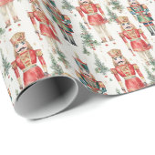 Feestelijke kerst betegelde notenkraker waterverf cadeaupapier (Rol Hoek)