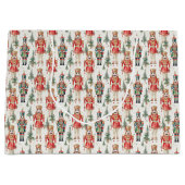 Feestelijke kerst betegelde notenkraker waterverf groot cadeauzakje (Voorkant)