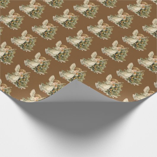 Feestelijke kerst betegelde waterverf Angels Cadeaupapier (Hoek)