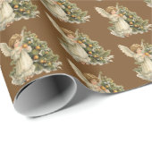 Feestelijke kerst betegelde waterverf Angels Cadeaupapier (Rol Hoek)