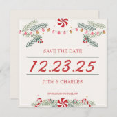 Feestelijke Kerst Bewaar de datumkaarten Save The Date (Voorkant / Achterkant)