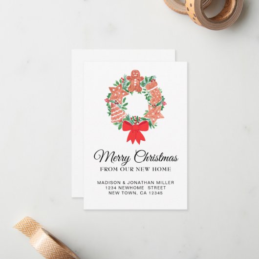 Feestelijke Kerst Bewegende Aankondiging Mini Kaar (Voorkant / Achterkant in situ)