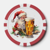 Feestelijke kerst bier gratis drink poker chips (Voorkant)