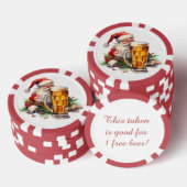 Feestelijke kerst bier gratis drink poker chips (Opstapeling)