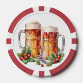 Feestelijke kerst bier gratis drinken Poker Chips (Voorkant)