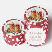 Feestelijke kerst bier gratis drinken Poker Chips (Opstapeling)