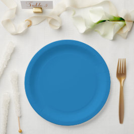 Feestelijke kerst blauw effen kleur papieren bordje