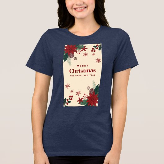 Feestelijke Kerst Bloem T-shirt – Bring Holiday (Voorkant)