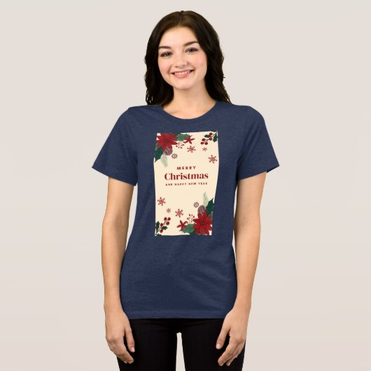 Feestelijke Kerst Bloem T-shirt – Bring Holiday (Voorkant volledig)