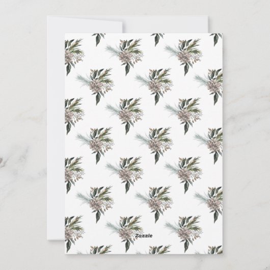 Feestelijke Kerst Bloemen Alfabet JOY Foto Feestdagenkaart (Achterkant)