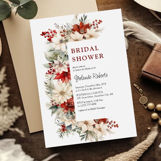 Feestelijke Kerst Bloemstukken Bruidsdiner Kaart