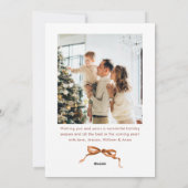 Feestelijke Kerst Boho Beige Bow Ribbon 2 Foto Feestdagenkaart (Achterkant)