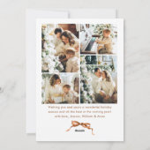 Feestelijke Kerst Boho Beige Bow Ribbon 5 Foto Feestdagenkaart (Achterkant)