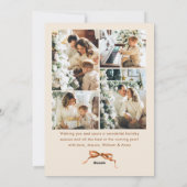 Feestelijke Kerst Boho Beige Bow Ribbon 5 Foto Feestdagenkaart (Achterkant)