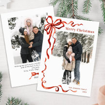 Feestelijke Kerst Boho Red Bow Ribbon 2 Foto