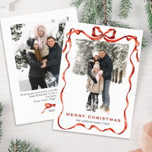 Feestelijke Kerst Boho Red Bow Ribbon 2 Foto