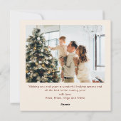 Feestelijke Kerst Boho Red Bow Ribbon 2 Foto Feestdagenkaart (Achterkant)