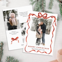 Feestelijke Kerst Boho Red Bow Ribbon 3 Foto