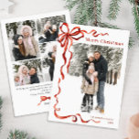 Feestelijke Kerst Boho Red Bow Ribbon 5 Foto Feestdagenkaart<br><div class="desc">Eenvoudig elegante stijlvolle FOTO-kerstfeestkaart. Verrassend en vreugde voor je naaste en maak de viering onvergeeflijk. Voor verdere aanpassing,  te klikken gelieve de "pas verder"verbinding aan en ons ontwerphulpmiddel te gebruiken om deze sjabloon te wijzigen.</div>