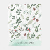 Feestelijke kerst Botanische Bloemen Vakantie Fleece Deken (Voorkant)