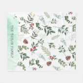 Feestelijke kerst Botanische Bloemen Vakantie Fleece Deken (Voorkant (Horizontaal))