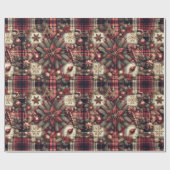 feestelijke kerst botanische groen Plaid Cadeaupapier (Vlak)