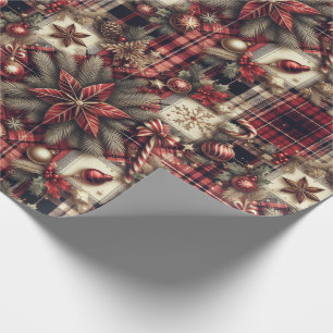 feestelijke kerst botanische groen Plaid Cadeaupapier