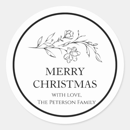 Feestelijke Kerst Botanische Sticker (Voorkant)