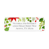 Feestelijke Kerst Botanische Terugkeer Adres Etiket (Voorkant)