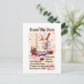 Feestelijke kerst Brandy Milk Punch recept Feestdagenkaart (Staand voorkant)