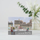 Feestelijke kerst Britse Street Scene Feestdagenkaart (Staand voorkant)