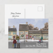 Feestelijke kerst Britse Street Scene Feestdagenkaart (Voorkant / Achterkant)