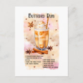 Feestelijke kerst Buttered rum recept Feestdagenkaart (Voorkant)