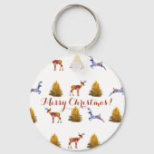 Feestelijke kerst Button sleutelhanger (Voorkant)