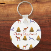 Feestelijke kerst Button sleutelhanger (Voorkant)